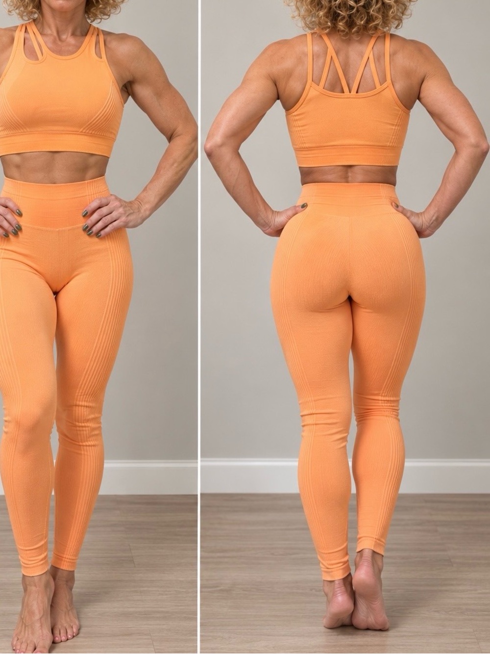 Gymshark Seamless High-Waist Leggings in Peach Orange